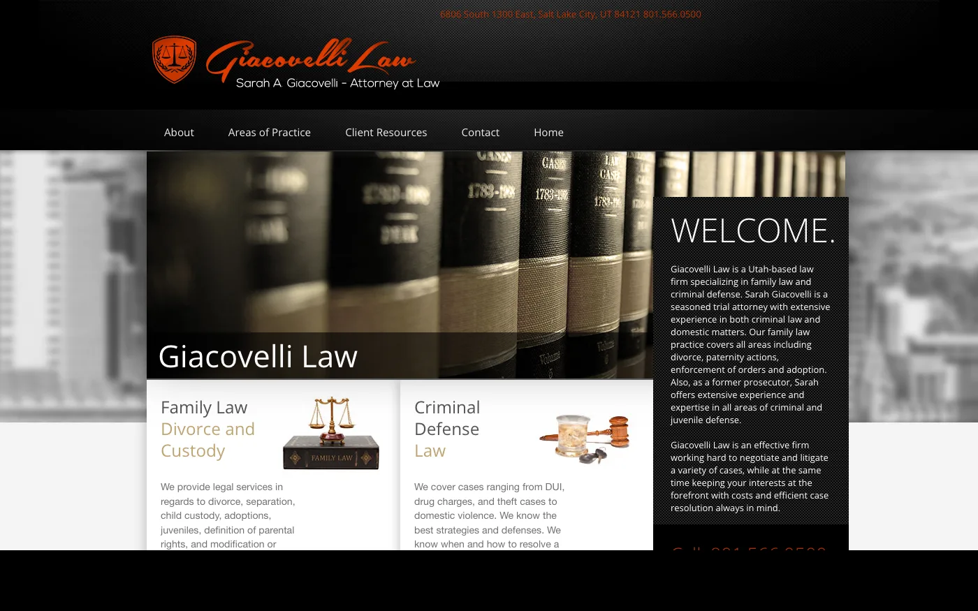 Giacovelli Law old website — dated template design